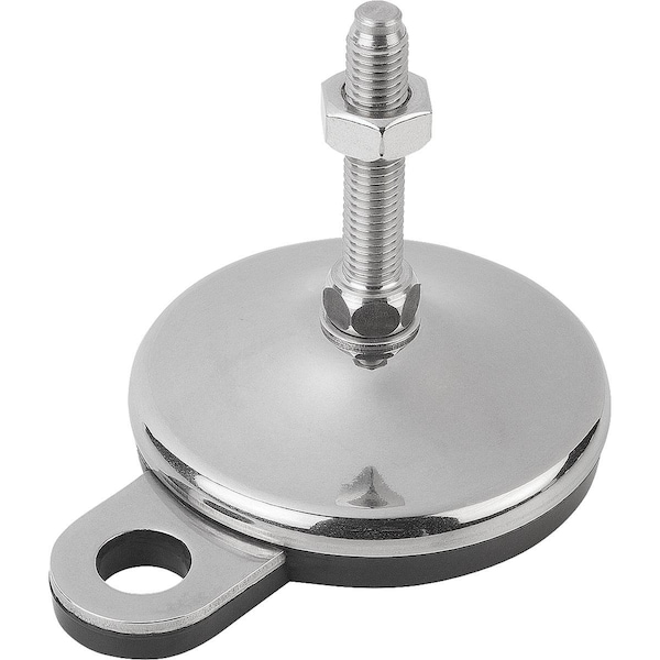 Kipp Levelling Foot, Form:B M16X75, D=80, Stainless Steel, Comp:Rubber K0739.2208016X75 - main